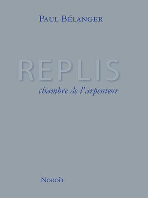 cover image of Replis, chambre de l'arpenteur